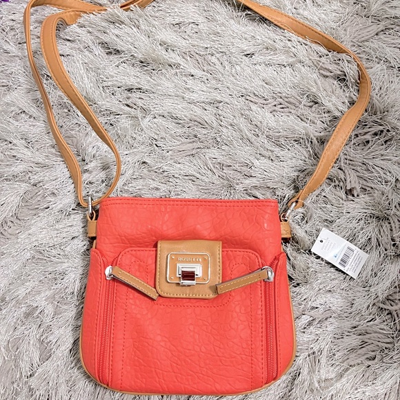 ROSETTI coral and tan colorblock crossbody bag - Picture 1 of 4